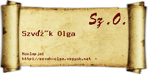 Szvák Olga névjegykártya