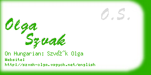 olga szvak business card